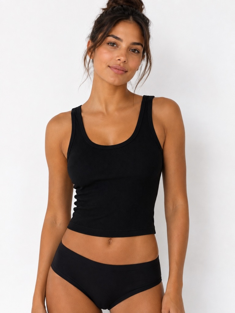 NWOT - SKIMS Black Ribbed Soft Stretch Tank Top | Size XS - Picture 2 of 6